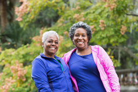 two women smiling